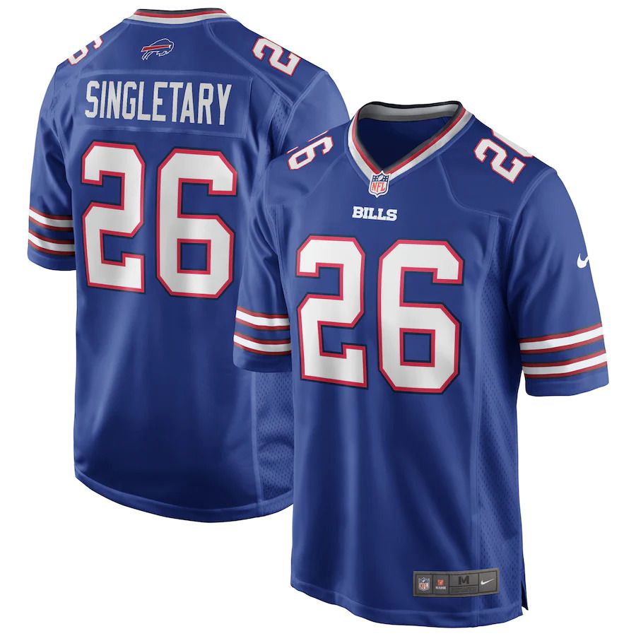 Men Buffalo Bills #26 Devin Singletary Nike Royal Game NFL Jersey->customized nfl jersey->Custom Jersey
